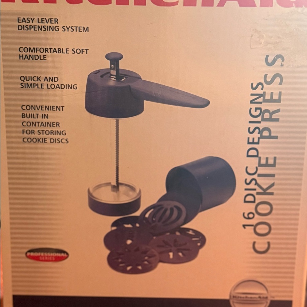 KitchenAid Blue Cookie Press with 16 Disc Designs
